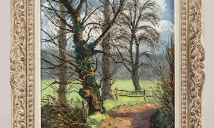Paul-Emile PISSARRO (1884-1972). Chemin de la vallée, Saint-Rémy, Calvados. Huile sur toile. Signé en bas à droite. Contresigné et titré au dos. 61 x 46 cm.