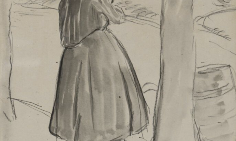 Camille Pissaro (1830-1903) Paysanne de dos, vers 1875